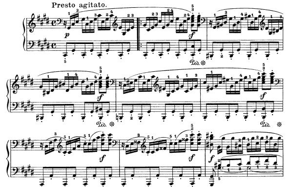 Arpeggios in Moonlight Sonata Finale (Beethoven)