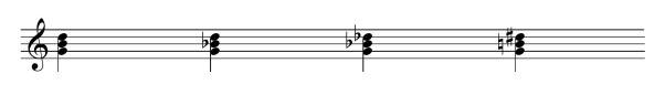 Major, Minor, Diminished, and Augmented Triads